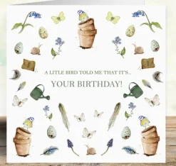 'A Little Bird Told Me' Birthday Card