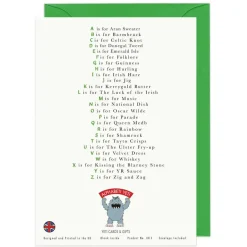 A Very Irish Alphabet Greeting Card