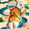Alice In Wonderland - White Rabbit Fandangle Greetings Card