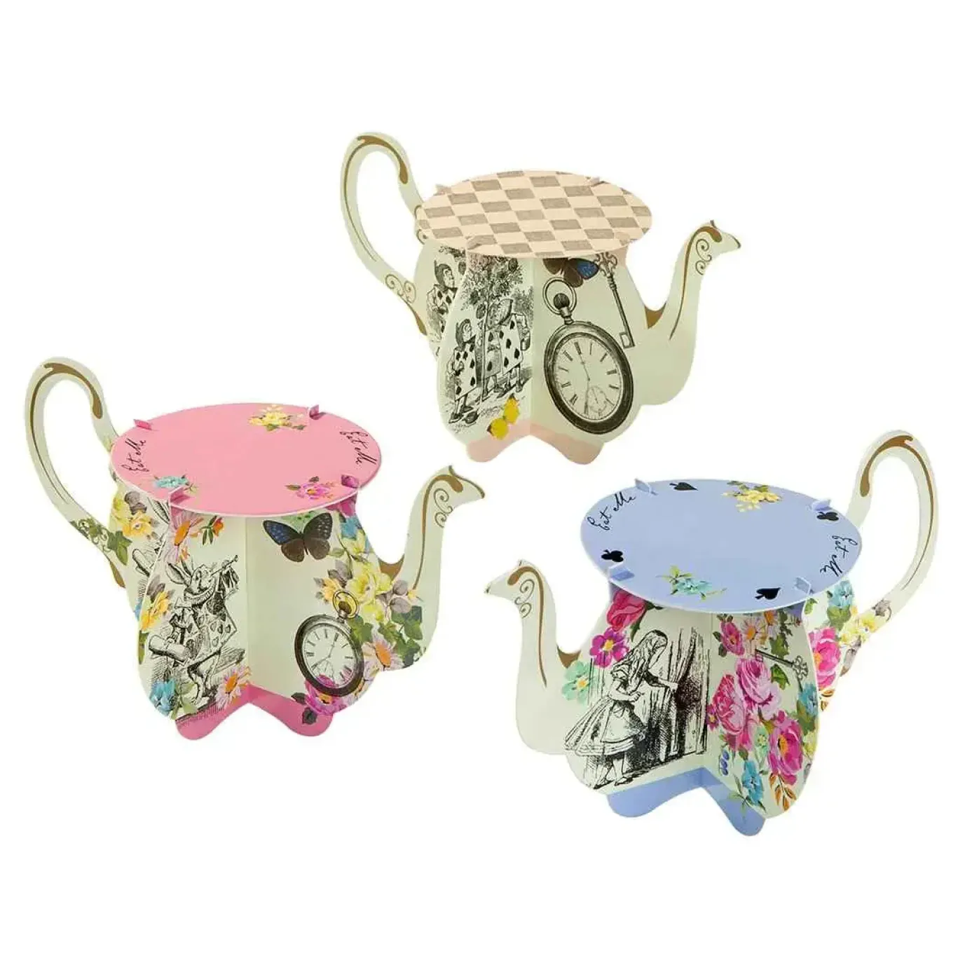 Alice in Wonderland Teapot Cake Stands - 6 pack