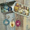 Alpaca & Friends Set of 6 Stitch Crochet Markers in a Pocket Tin