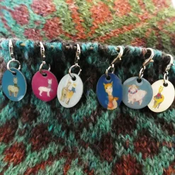 Alpaca & Friends Set of 6 Stitch Crochet Markers in a Pocket Tin