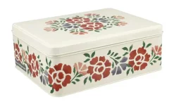Antique Roses Deep Rectangular Tin