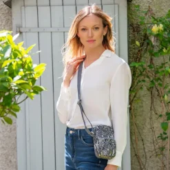 Autumn Jacquard Grey Phone Pouch