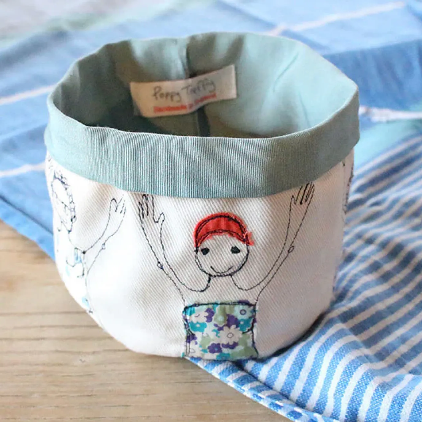 Bathers Embroidered Art Pot