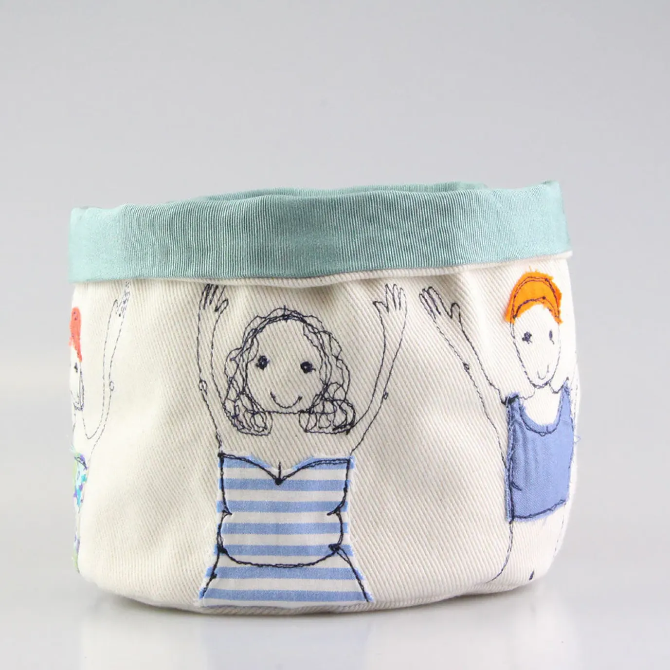 Bathers Embroidered Art Pot