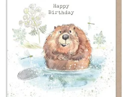 Beaver - "Happy Birthday" Greetings Card