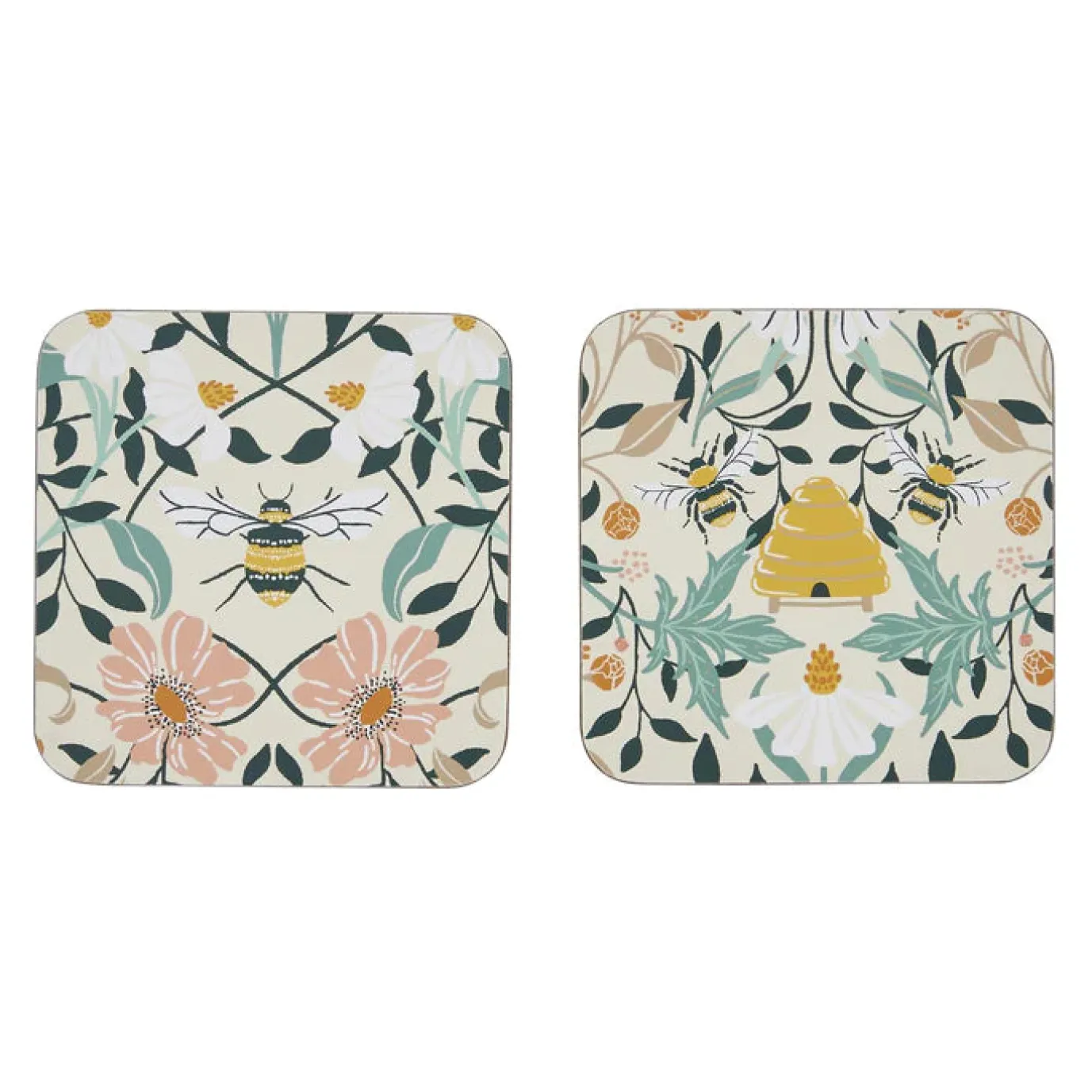 Bee Bloom Coasters - Set of 4
