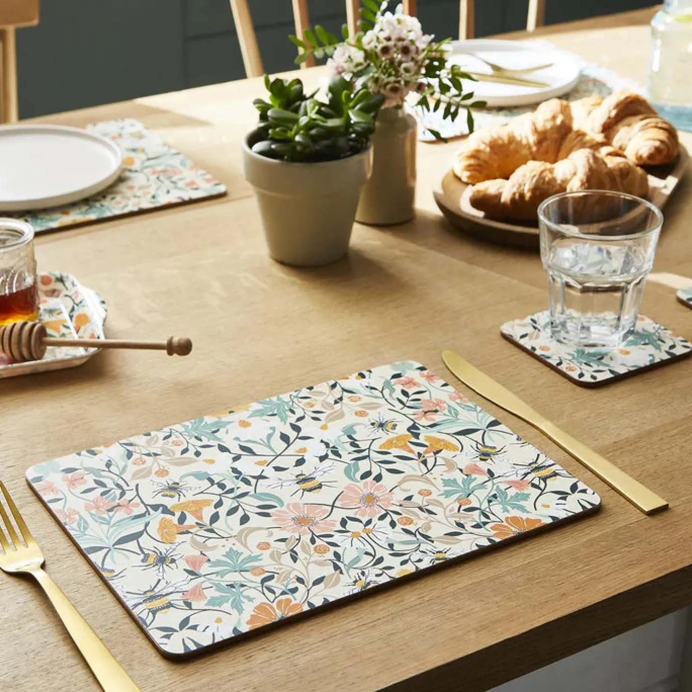 Bee Bloom Coasters - Set of 4