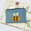 Bee Embroidered Flat CoinPurse