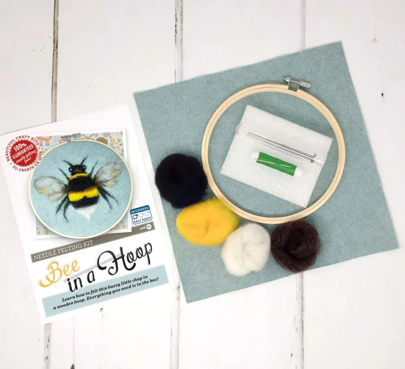 Bee in a Hoop Needle Felting Kit