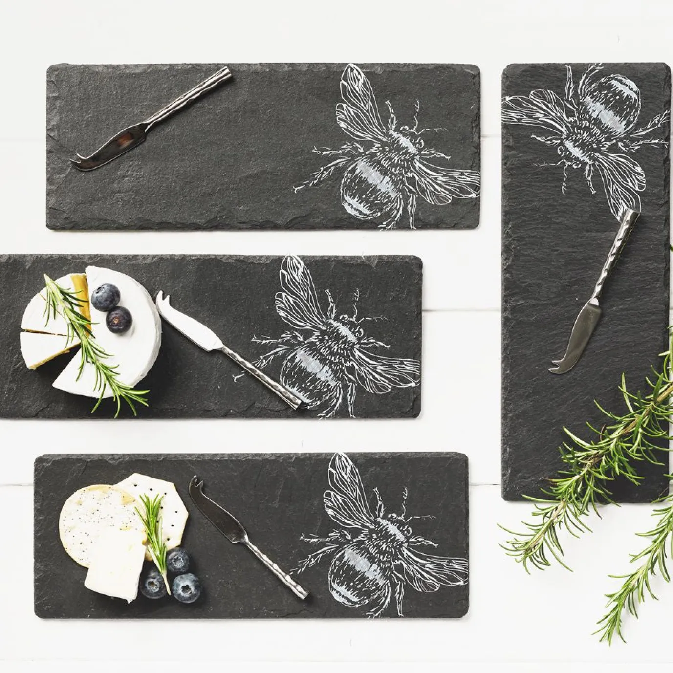 Bee Mini Cheese Board and Knife Set of 4