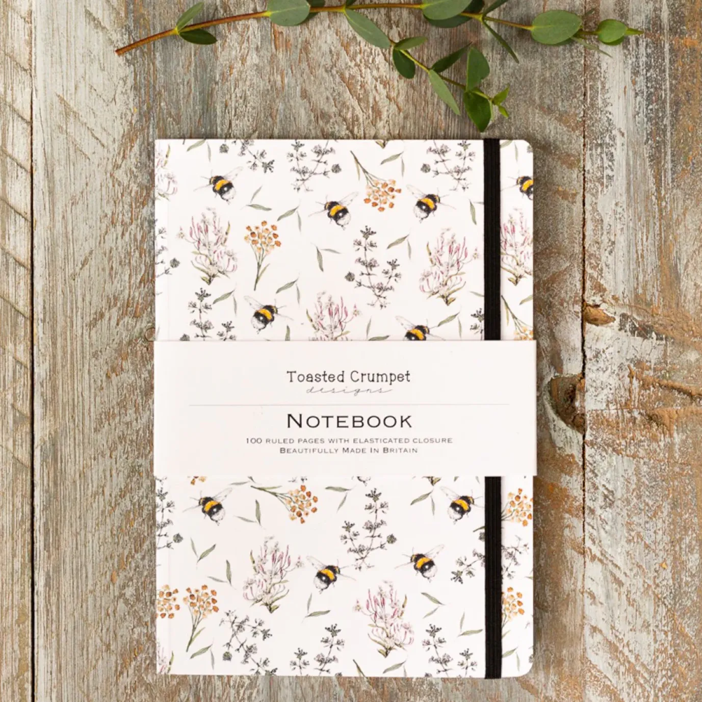 Bees & Honeysuckle A5 Lined Notebook