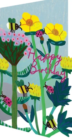 Bees & Ladybirds, Birthday Laser Greeting Card