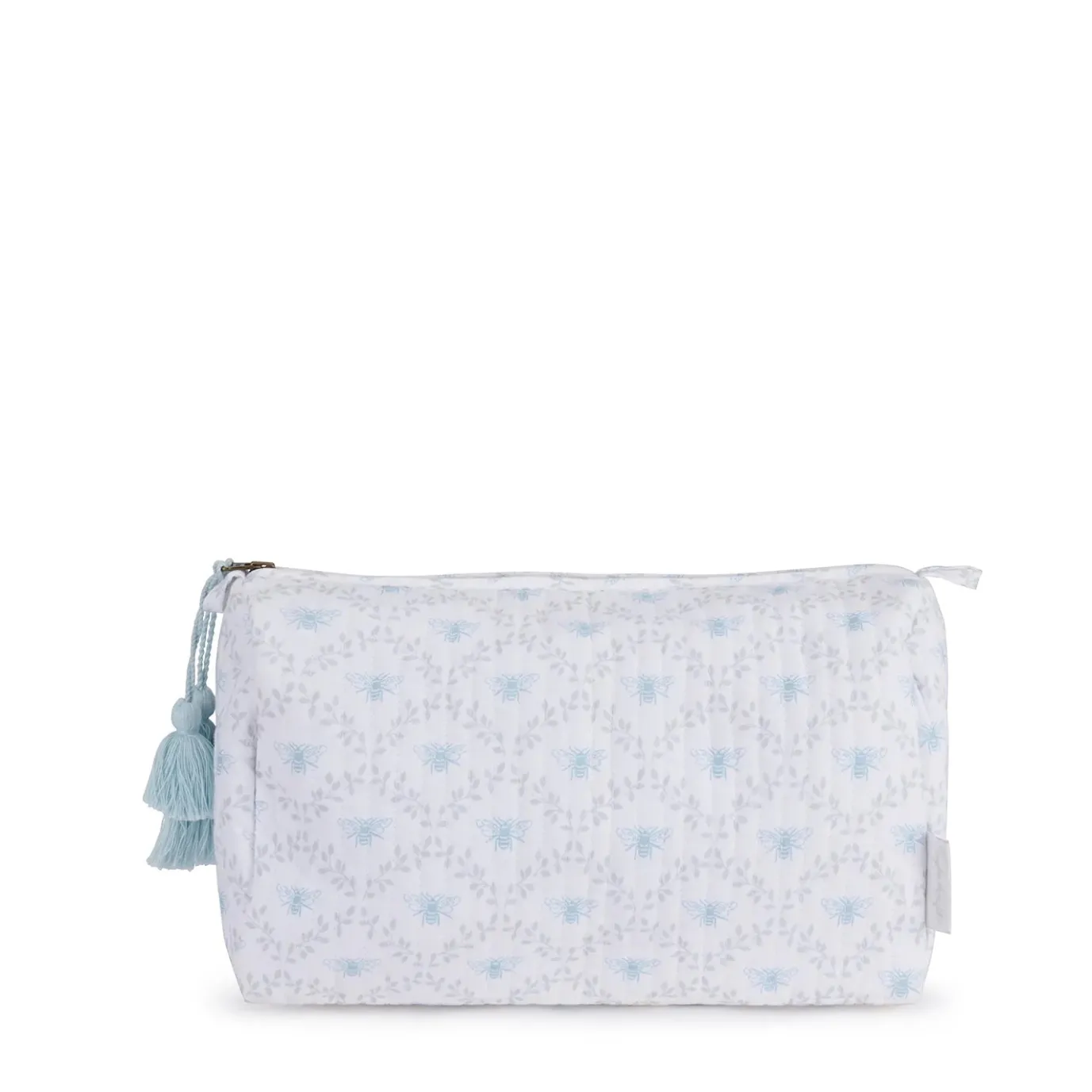 Bees & Leaves Quilted Cotton Wash Bag - Large