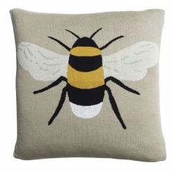 Bees Knitted Statement Pillow
