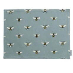Bees Teal Fabric Placemat - Set of 2