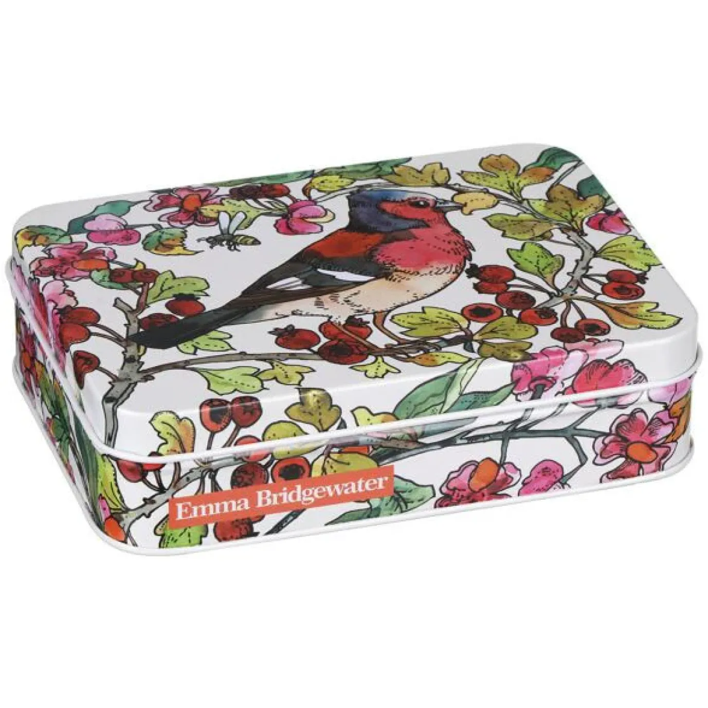 Birds in the Hedgerow Small Rectangular Tin