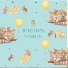 'Birthday Wishes' Cat & Mice Birthday Card