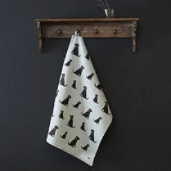 Black Labrador Tea Towel