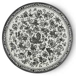 Black Regal Peacock Large Plate 10 in