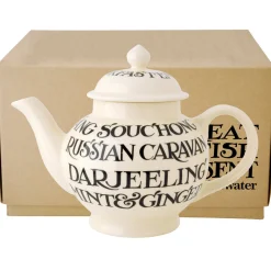 Black Toast 4 Mug Teapot