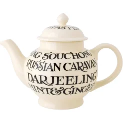 Black Toast 4 Mug Teapot