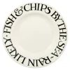 Black Toast Fish & Chips 10 1/2 inch Plate