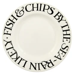 Black Toast Fish & Chips 10 1/2 inch Plate