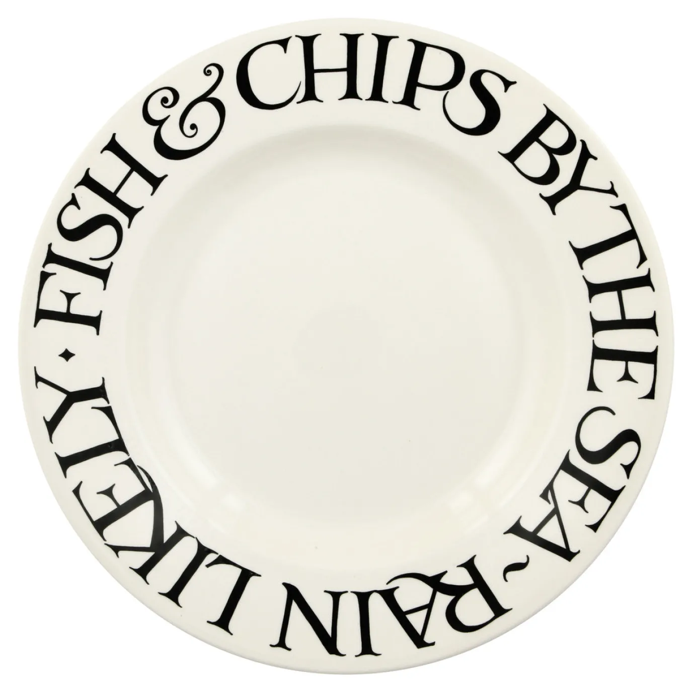 Black Toast Fish & Chips 10 1/2 inch Plate