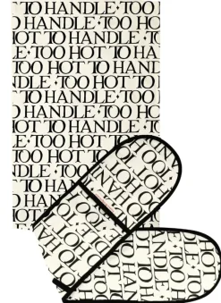 Black Toast Oven Glove & Tea Towel Set