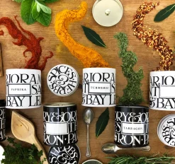 Black Toast Set of 6 Herb/Spice Tins