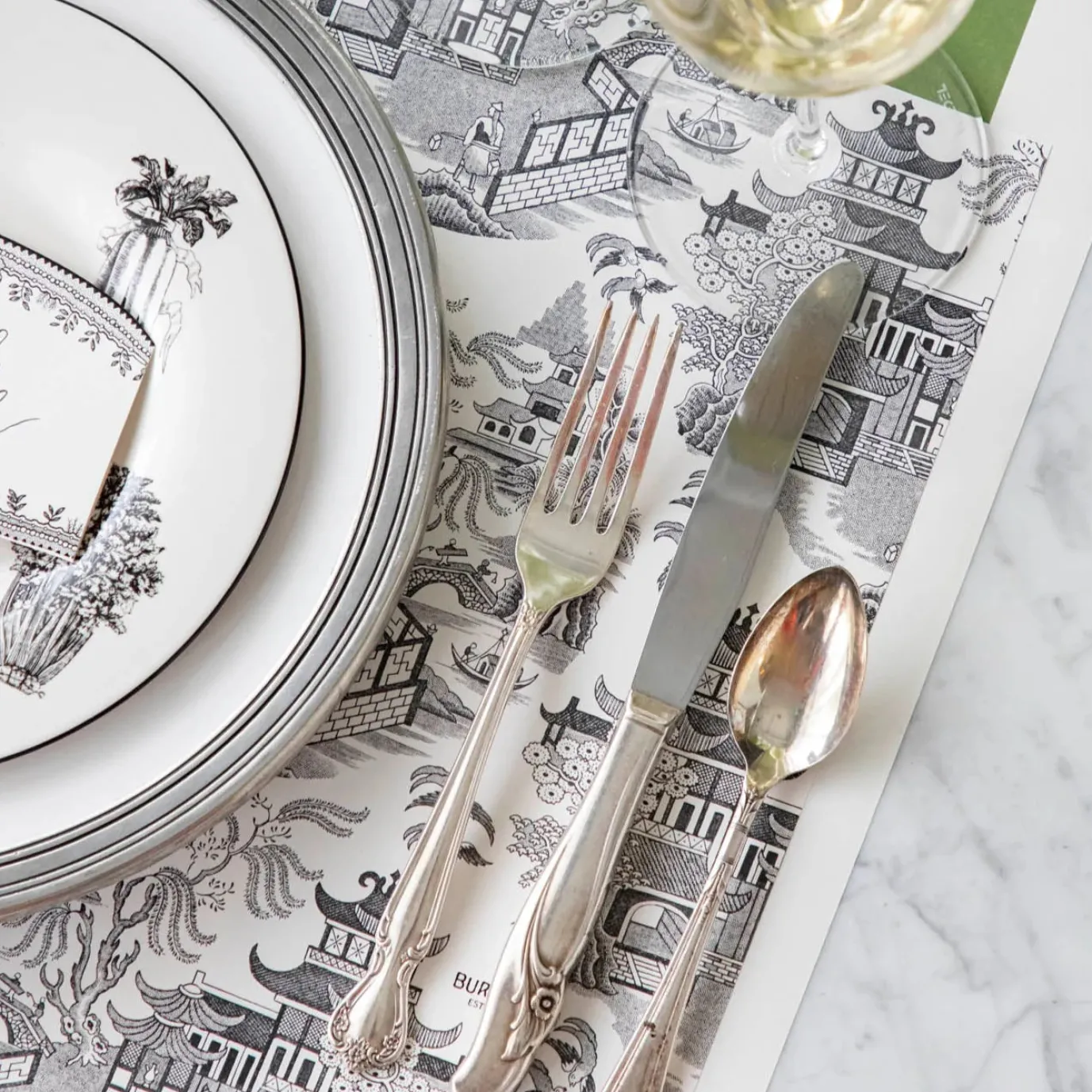 Black Willow Pad of 18 Paper Placemats