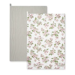 Blossom and Stamford Stripe Set of 2 Tea Towels by Sophie Allport