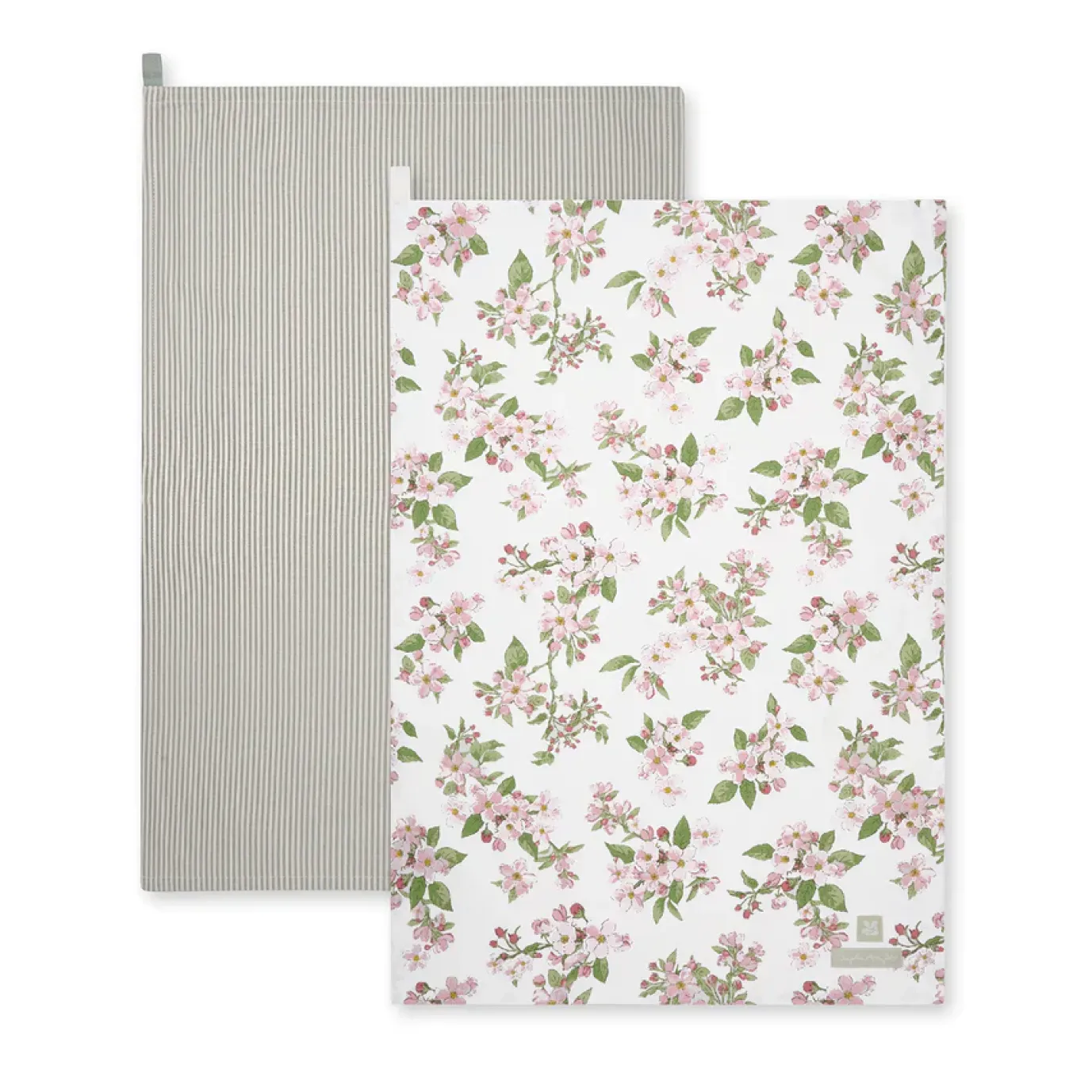 Blossom and Stamford Stripe Set of 2 Tea Towels by Sophie Allport