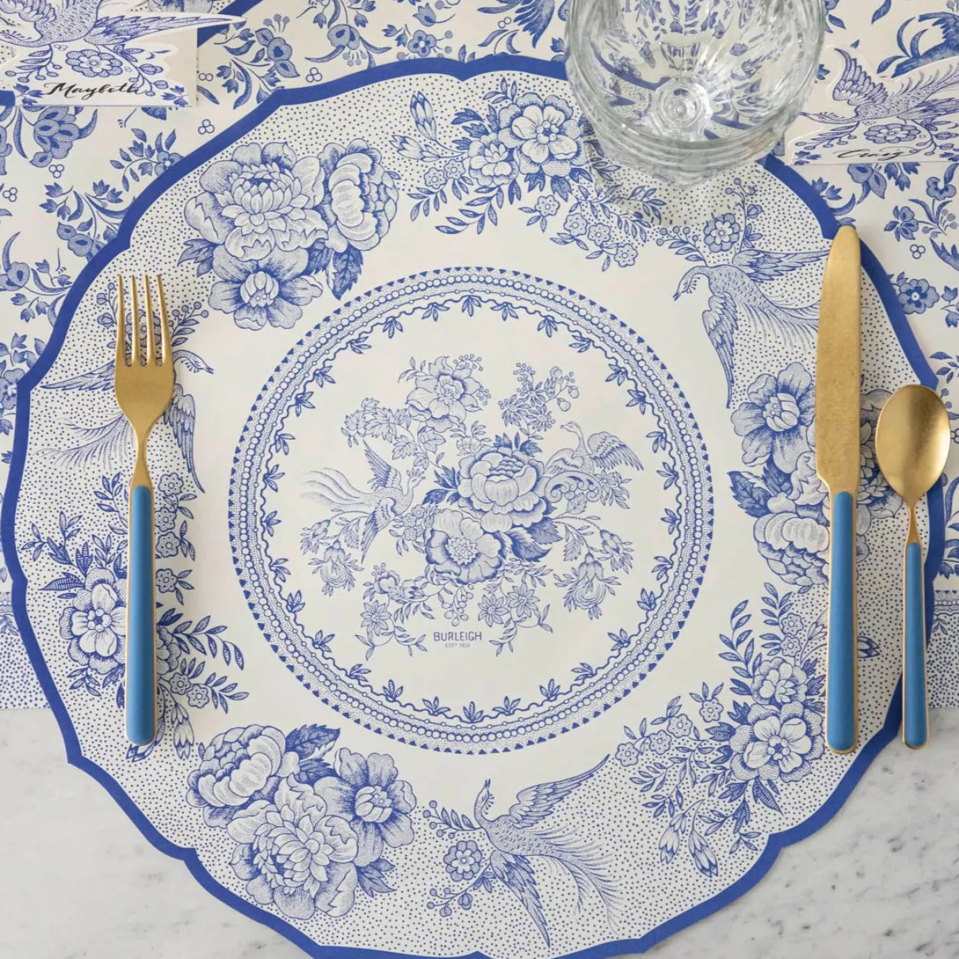 Blue Asiatic Pheasants 12 Paper Placemats
