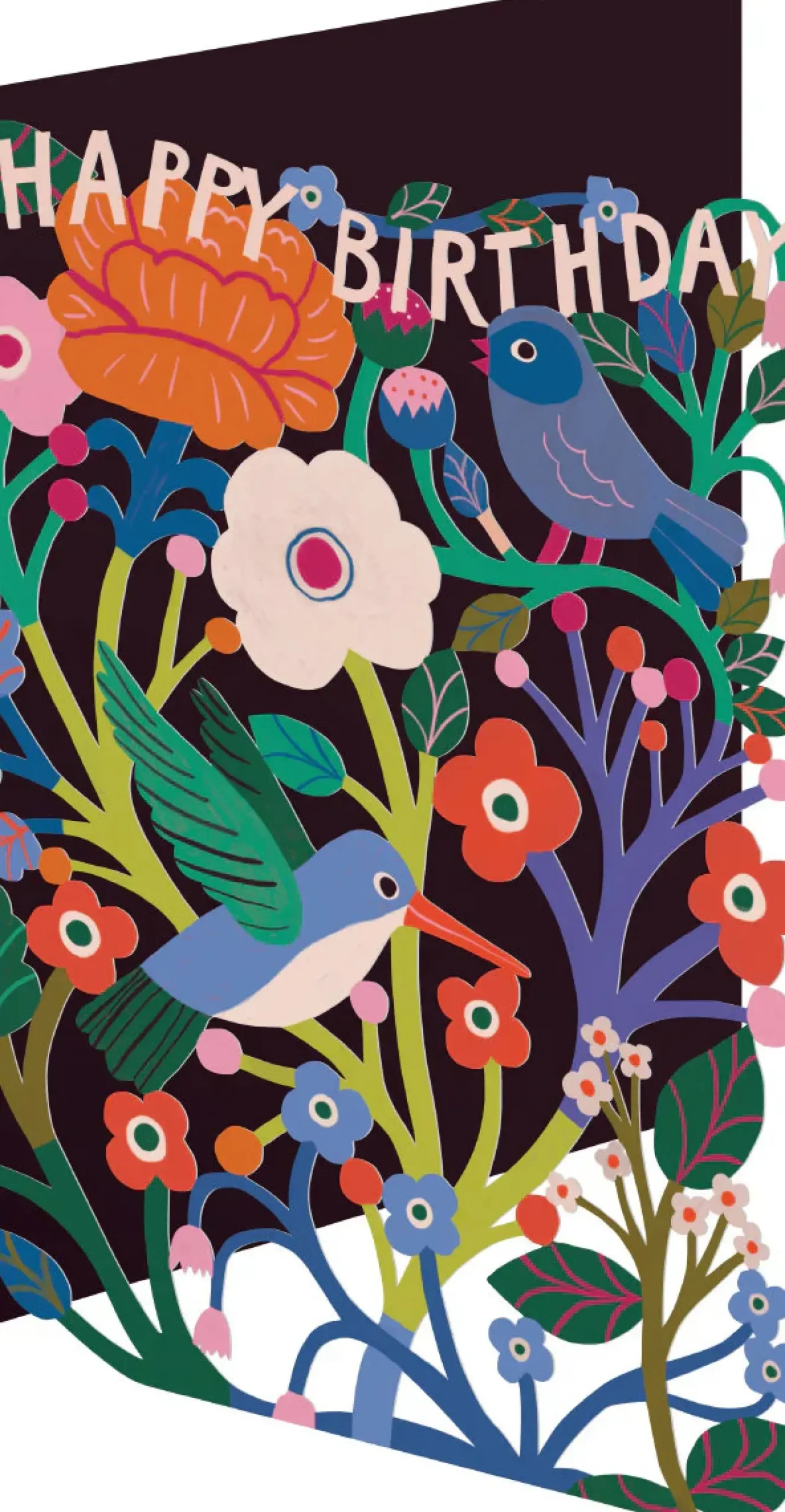 Blue Birds, Birthday Laser Greeting Card