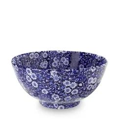 Blue Calico Medium Footed Bowl