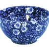 Blue Calico Small Sugar Bowl - 3.75in/9.5cm