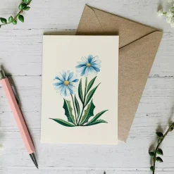 Blue Daisies Greetings Card