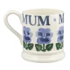 Blue Pansies Mum 1/2 Pint Mug