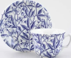 Blue Prunus Teacup and Saucer