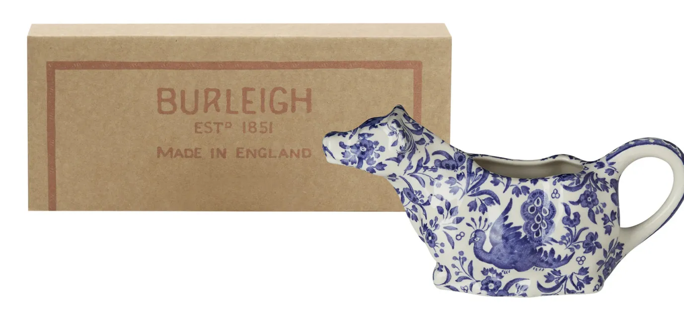 Blue Regal Peacock Cow Creamer Boxed