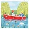 Boating on the Pond Greetings Card