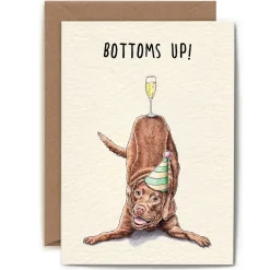 Bottoms Up Dog Greetings Card
