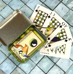 British Birds Playing Cards in Tin