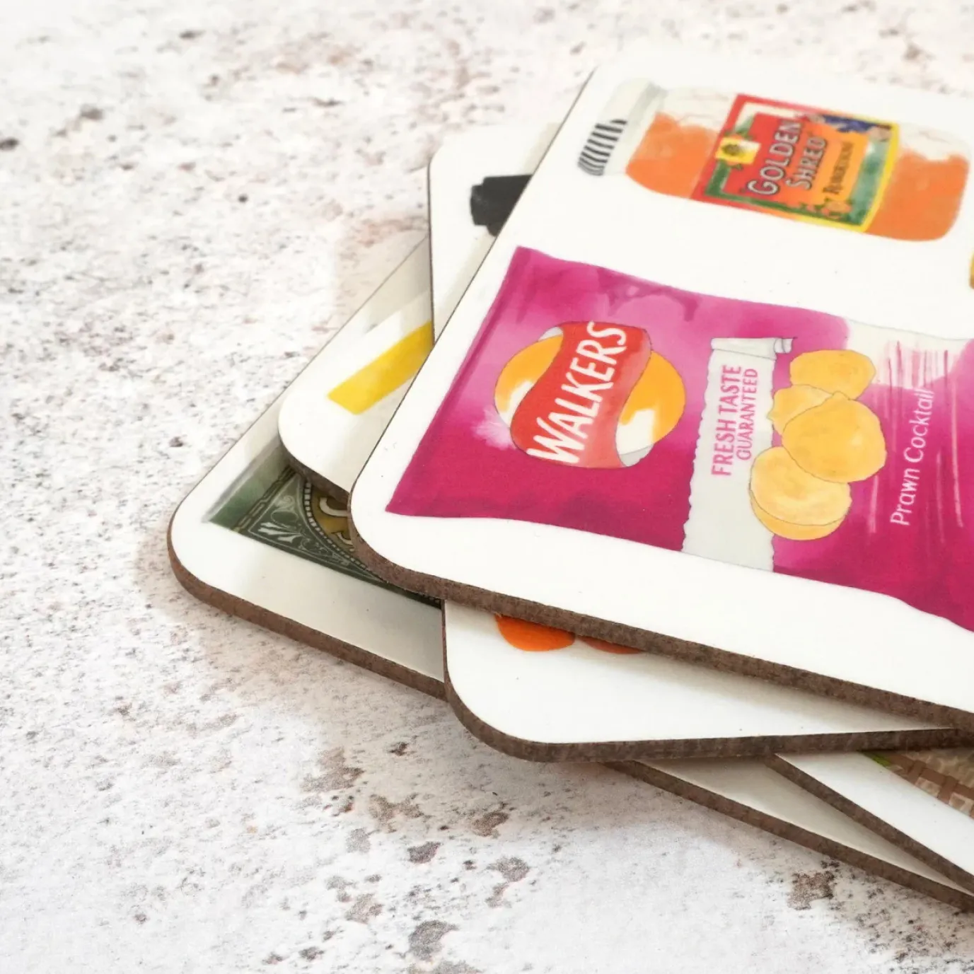 British Store Cupboard Coaster Set by Corinne Alexander