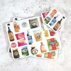 British Store Cupboard Coaster Set by Corinne Alexander