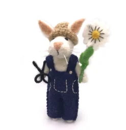 Bunny with Daisy & Secateurs Felt Decoration