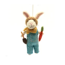 Bunny with Trowel & Carrot Felt Decoration